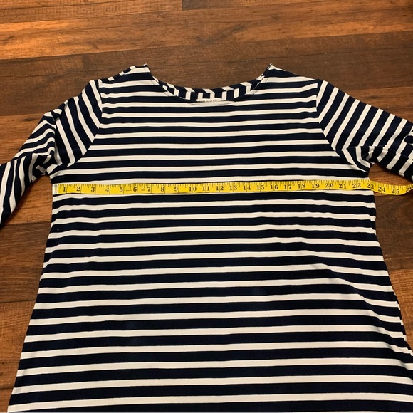 Free Assembly XXL  Blue/White Women's Striped Super Soft Mini T-Shirt Dress - Picture 7 of 10